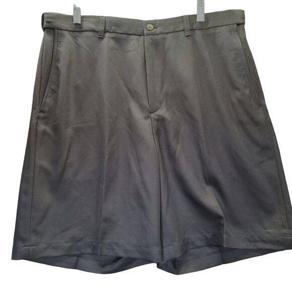 Haggar Mens Casual Shorts Black Size 38 Polyester Button Zip Close Pockets - Picture 1 of 12